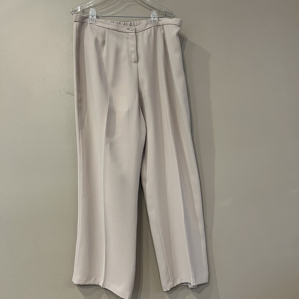 Pendleton Dress Pants Womens 18P Khaki Stretch Poly Career Eveningwear Wide Leg